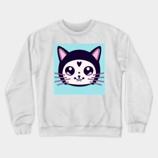 Cartoon cat character icon logo Crewneck Sweatshirt